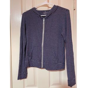 SUPER SOFT & COMFY American Eagle Striped Zip-Up Hoodie, Navy